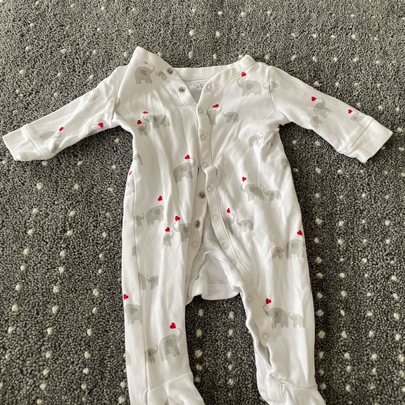 Janie and Jack footie pajama 0-3M elephant - Picture 7 of 7